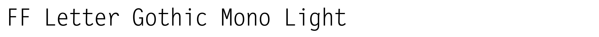 FF Letter Gothic Mono Light image